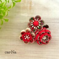 お花の髪飾り/ブローチ　シックな色合い（2way）