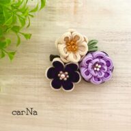 お花の髪飾り/ブローチ　江戸紫（2WAY）
